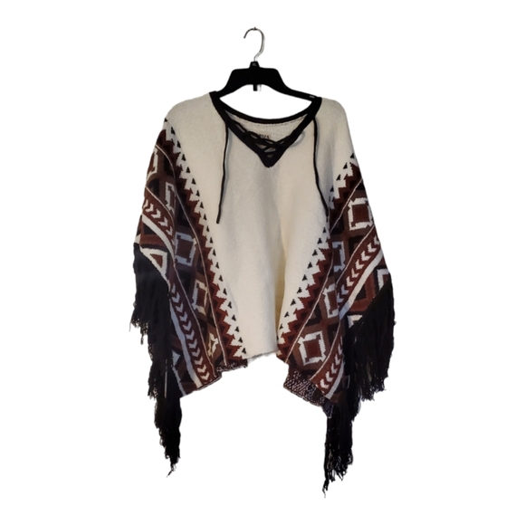IDYLLWIND WOMEN'S SOUTHWESTERN KNIT PONCHO SWEATER - Picture 3 of 4